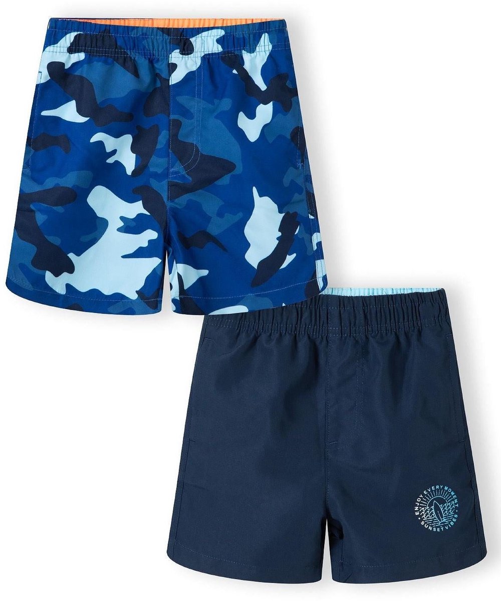 Minoti zwembroek jongens 2-pack - sneldrogend - blauw