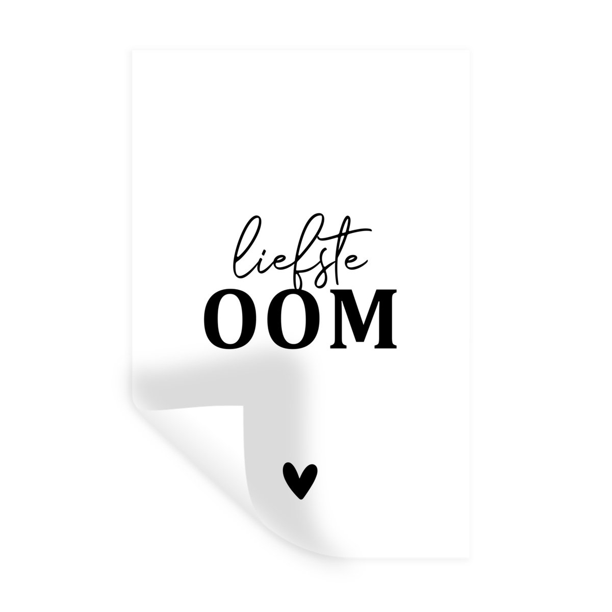 Muurstickers - Sticker Folie - Spreuken - 'Liefste oom' - Quotes - Hart - 80x120 cm - Plak