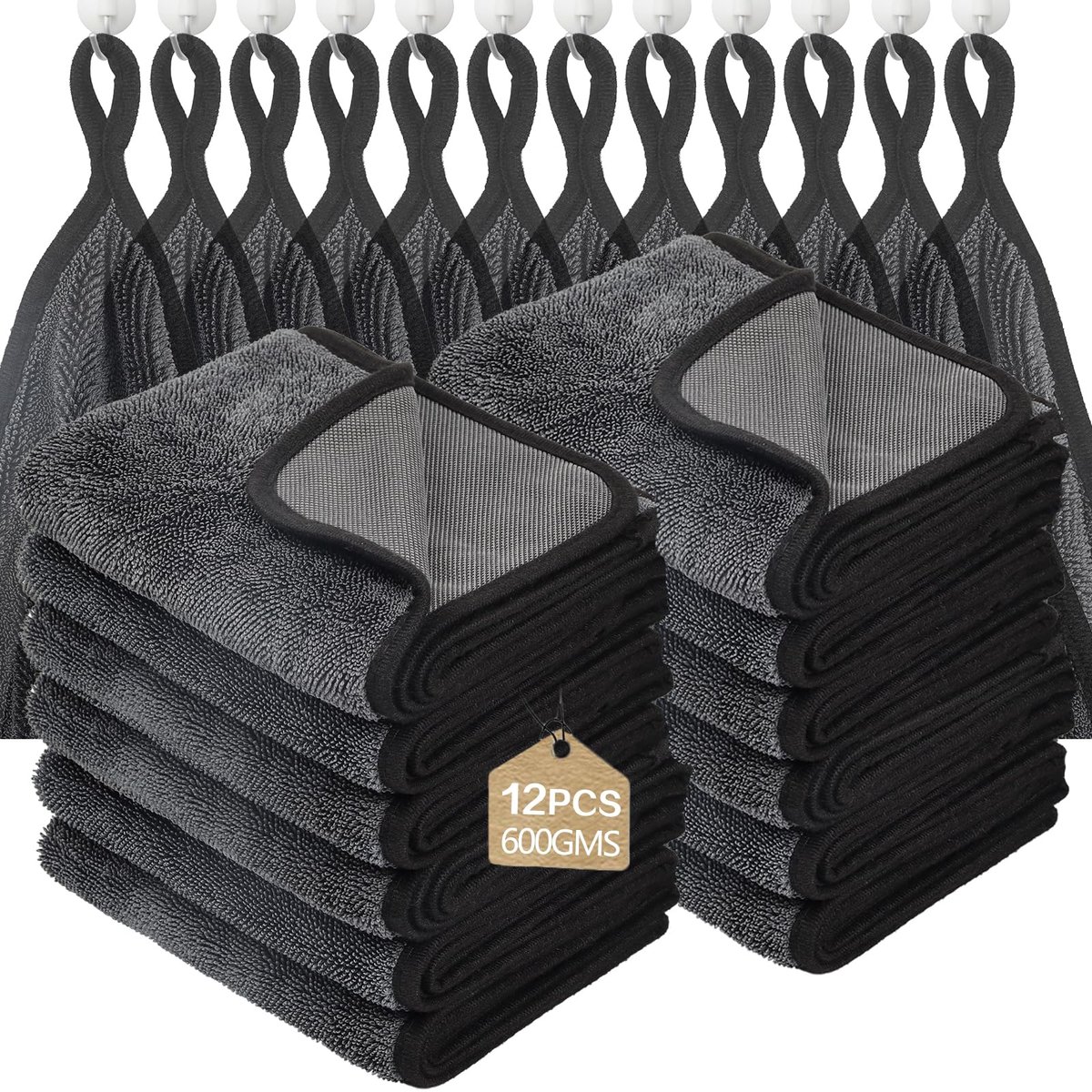 Microvezeldoeken - 60 cm x 40 cm Professionele Droogdoeken zonder Pluizen, Hoge Absorptie - Voor Reiniging van Auto's, Motoren, Ramen en Glas