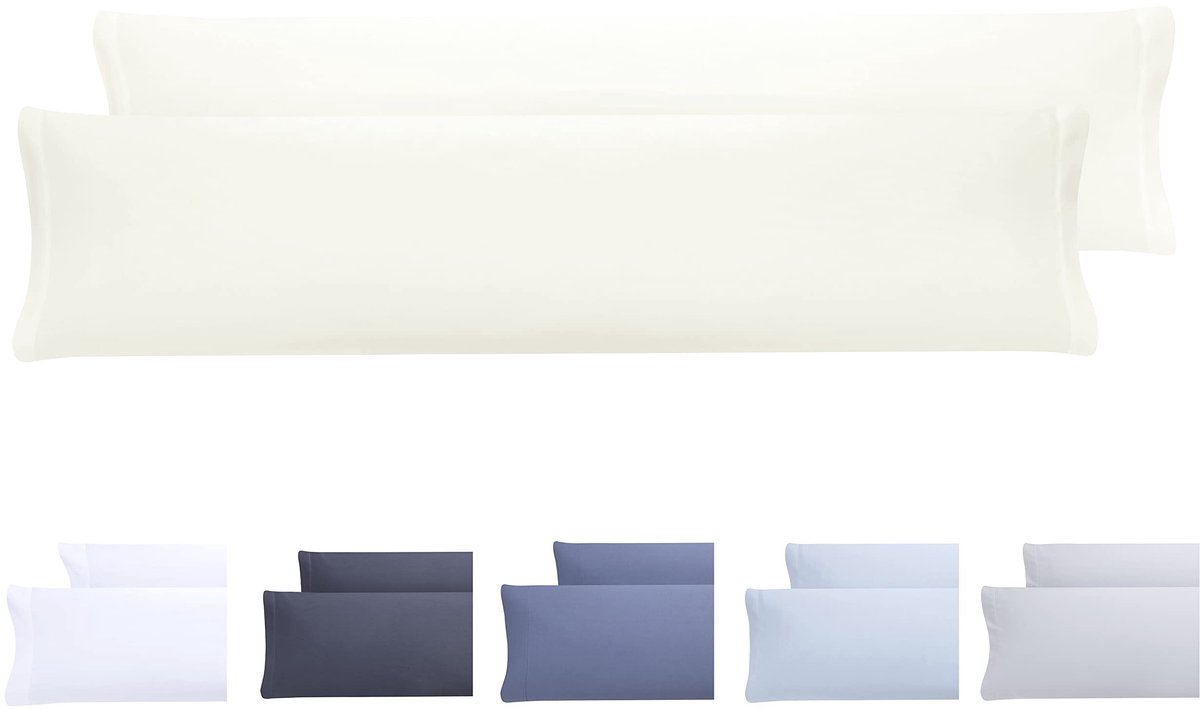 Set van 2 kussenslopen, microvezel, extra zacht, hypoallergeen, set van 2-120 x 40 cm, beige