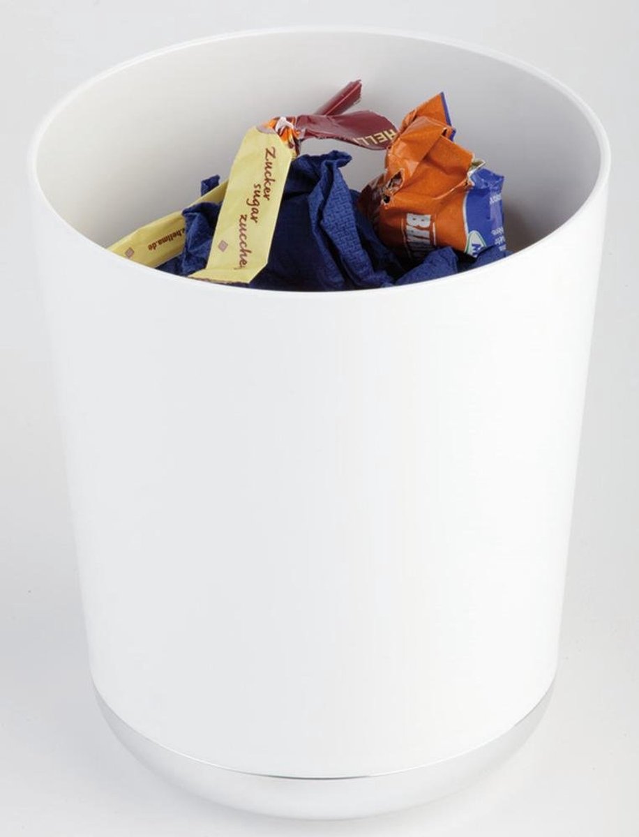 Bestekbak, Ø 13 cm, H: 15 cm, SAN, wit, met verchroomde bodem, ontworpen door CULTURE FORM BASE CHROM