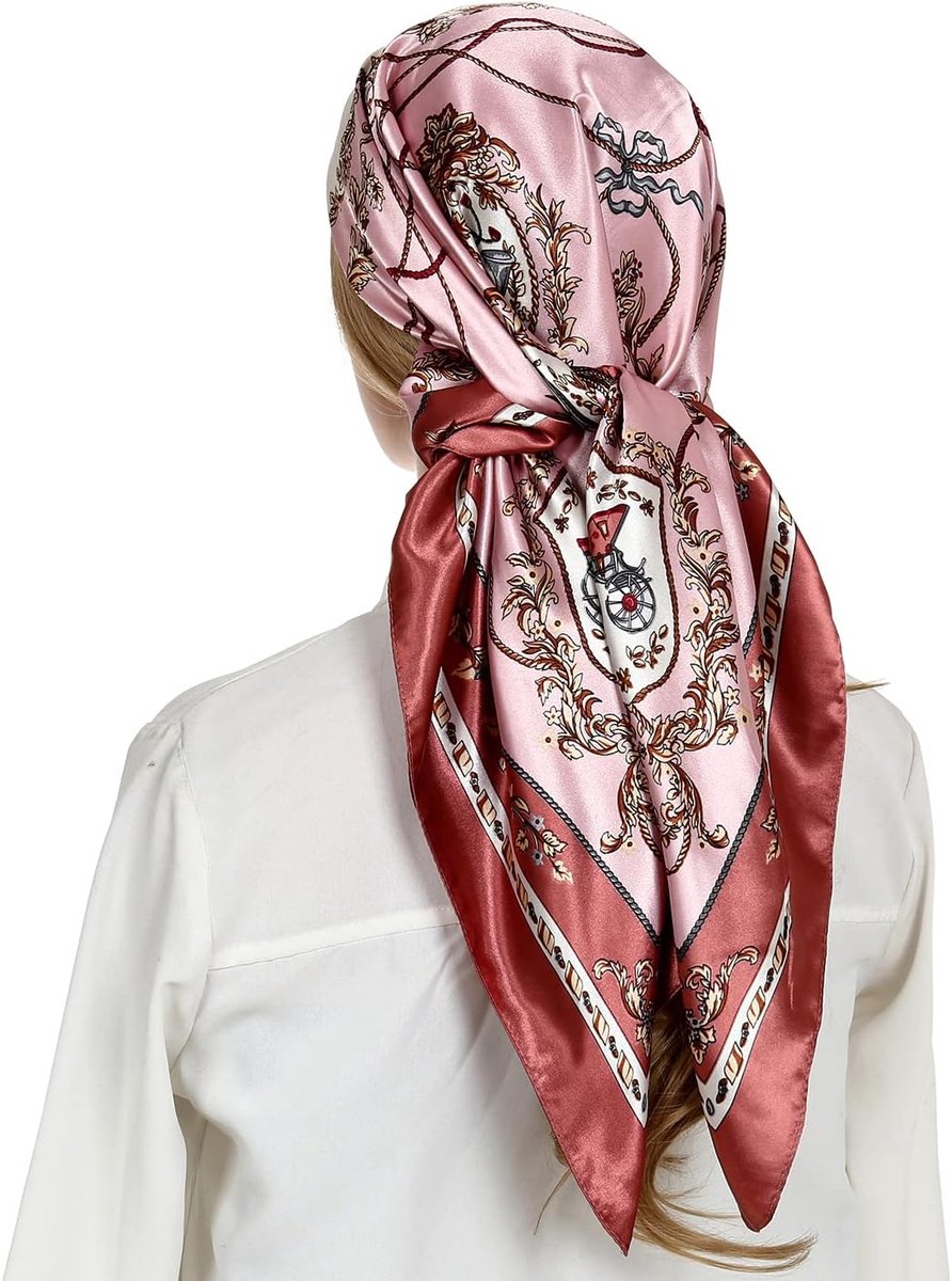 hoofddoek, zijden satijnen dames slaap haarsjaal. Suqare designer bandana sjaal voor haar wikkeling 's nachts. 90 cm, L