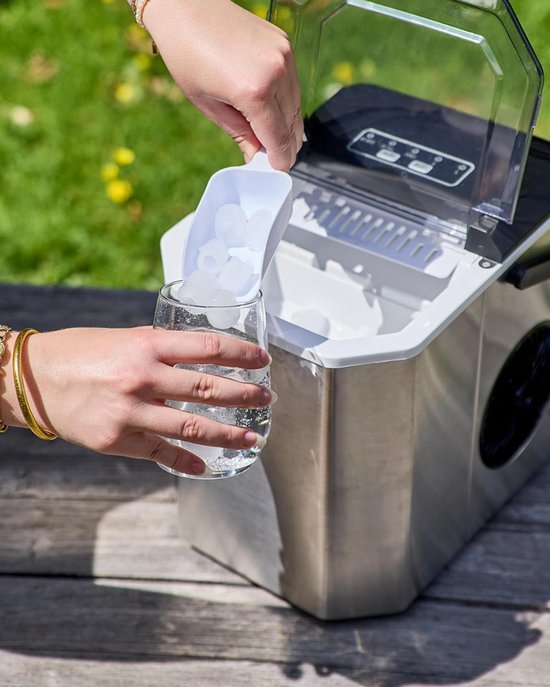SNJY® IJsblokjesmachine - IJsmachine - IJsblokjesmakers - 1,3L - 12KG/24 Uur - 1000 kW - Zilver van SNJY — afbeelding 5