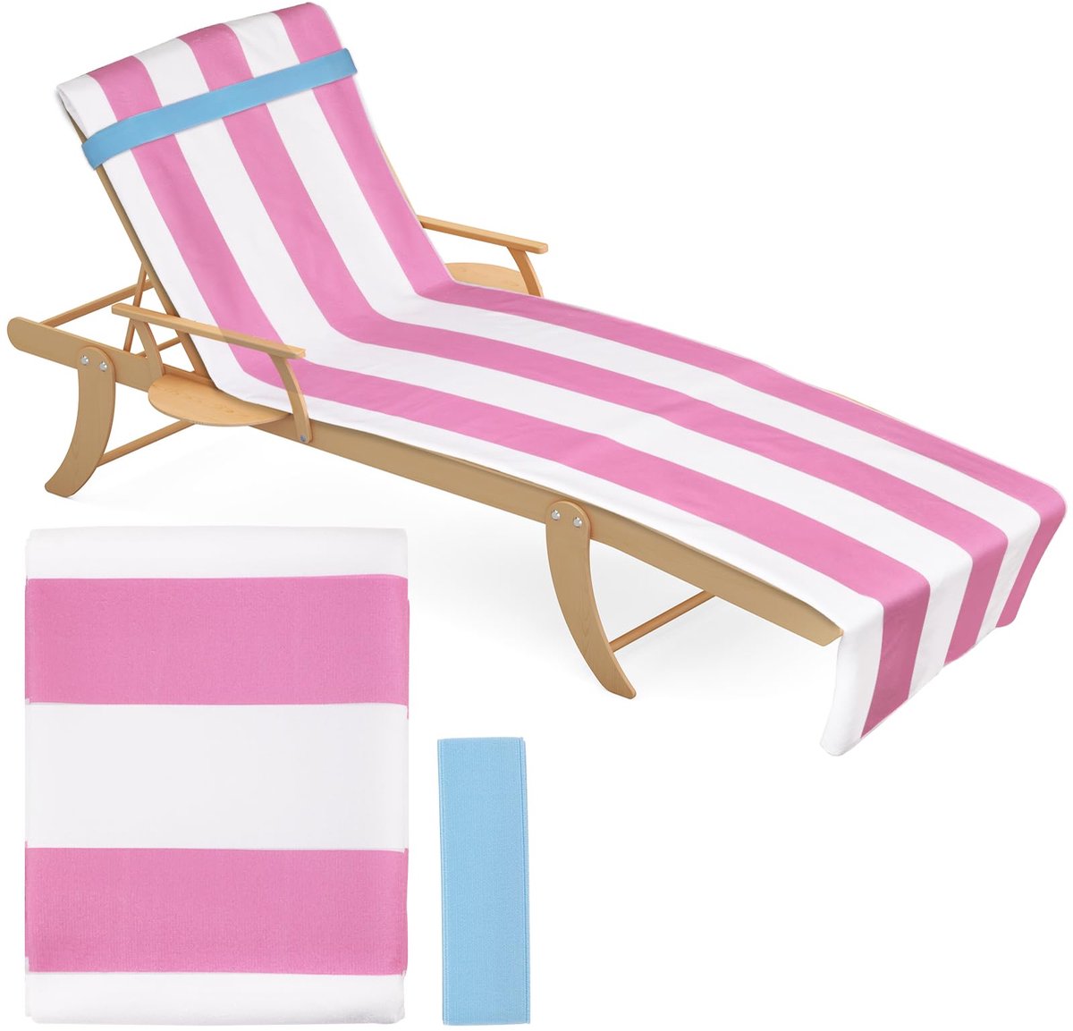 Strandlaken 88,9 cm x 180 cm, extra grote zandbestendige cabana-handdoek, grote strandhanddoek voor volwassenen met ligstoel riemen cruisestoelen super absorberende zachte pluche