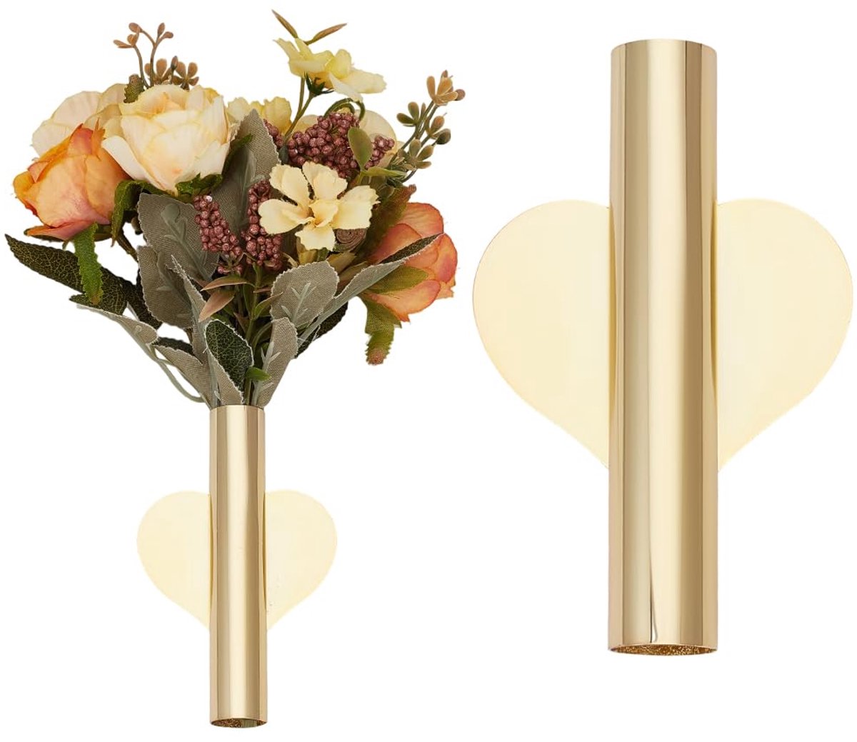 Vaas goudkleurig metalen roestvrij staal zelfklevend hangend plant droogbloem display wand gemonteerde decor houder vaas voor thuiskantoor woonkamer slaapkamer