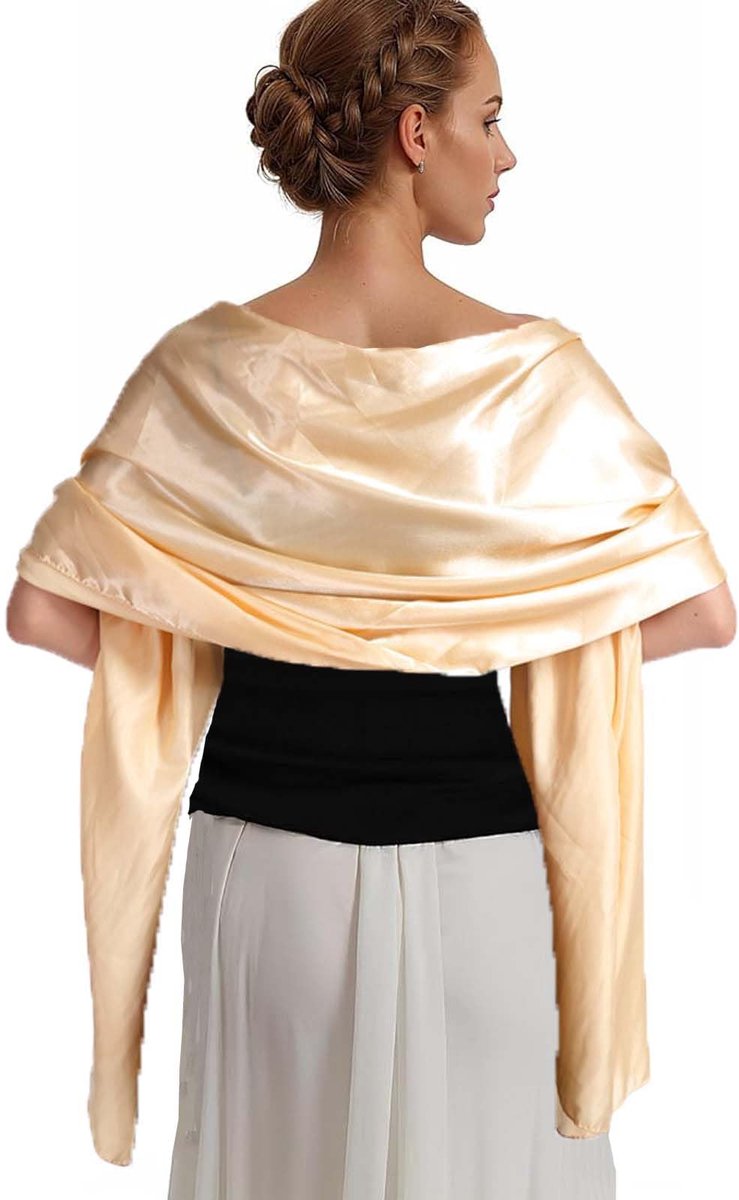 Elegante stola voor dames, ceremonie, chiffon sjaal voor dames, comfortabel en dun, huidvriendelijk, extra groot en extra breed voor avondjurken, bruidsjurken, jurken