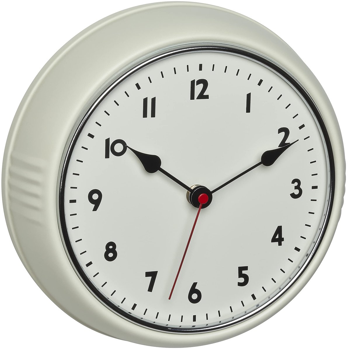 Wandklok, 60.3541.09, vintage klok met metalen frame en secondewijzer, ideaal als keukenklok en woonkamerklok en als geschenk, beige, (L) 240 x (B) 68 x (H) 240 mm
