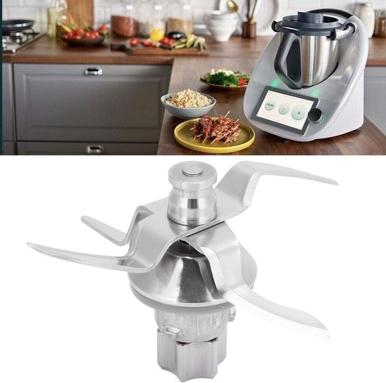 Roestvrijstalen mes voor Thermomix TM31 - Roestvrijstalen Blender Lemmet - Vervangingsmes voor keukenmachine, past in TM31, eenvoudig te installeren - Roestvrijstaal materiaal - 20×100×90 mm - Voor keukenmachine vervanging - Zilverkleurig — afbeelding 2