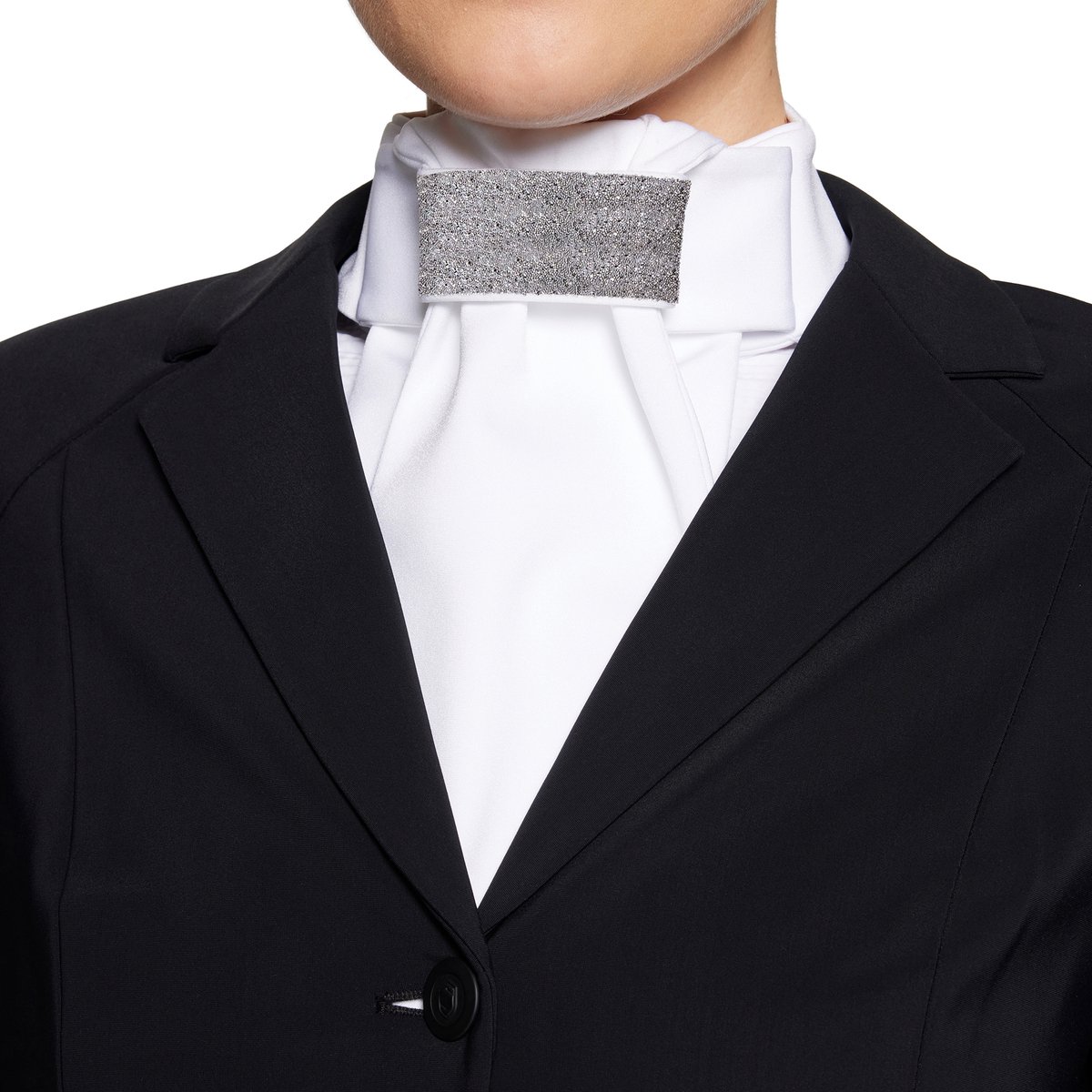 Samshield FW25 Plastron Crystal Fabric Lange Plastron met Kristaldetails - Licht Chroom - XS/S