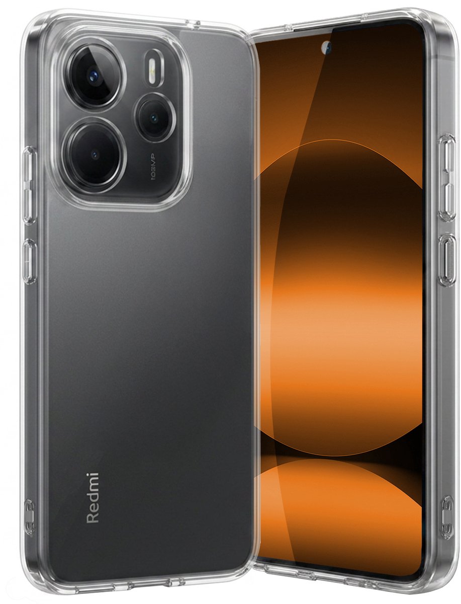 Hoes - Geschikt voor Xiaomi Redmi Note 14 5G - Sterk & Shockproof - Hoesje Cover - Siliconen Case - Transparant
