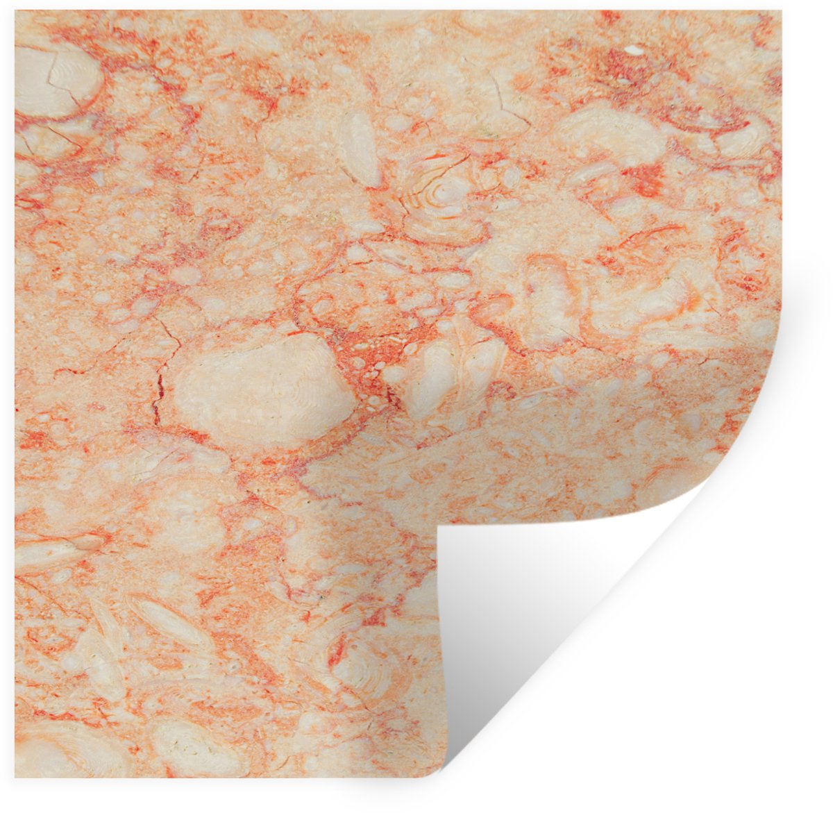 Muurstickers - Sticker Folie - Marmer - Rood - Oranje - 80x80 cm - Plakfolie - Muursticker
