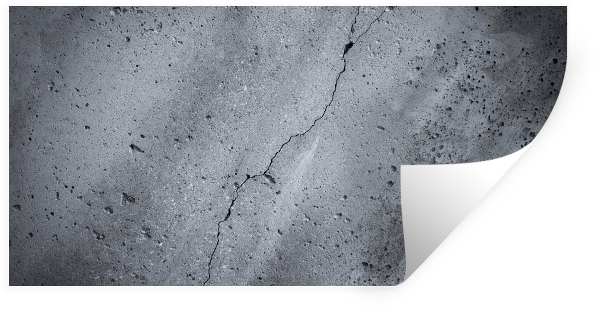 Muurstickers - Sticker Folie - Beton - Grijs - Scheur - 120x60 cm - Plakfolie - Muursticke