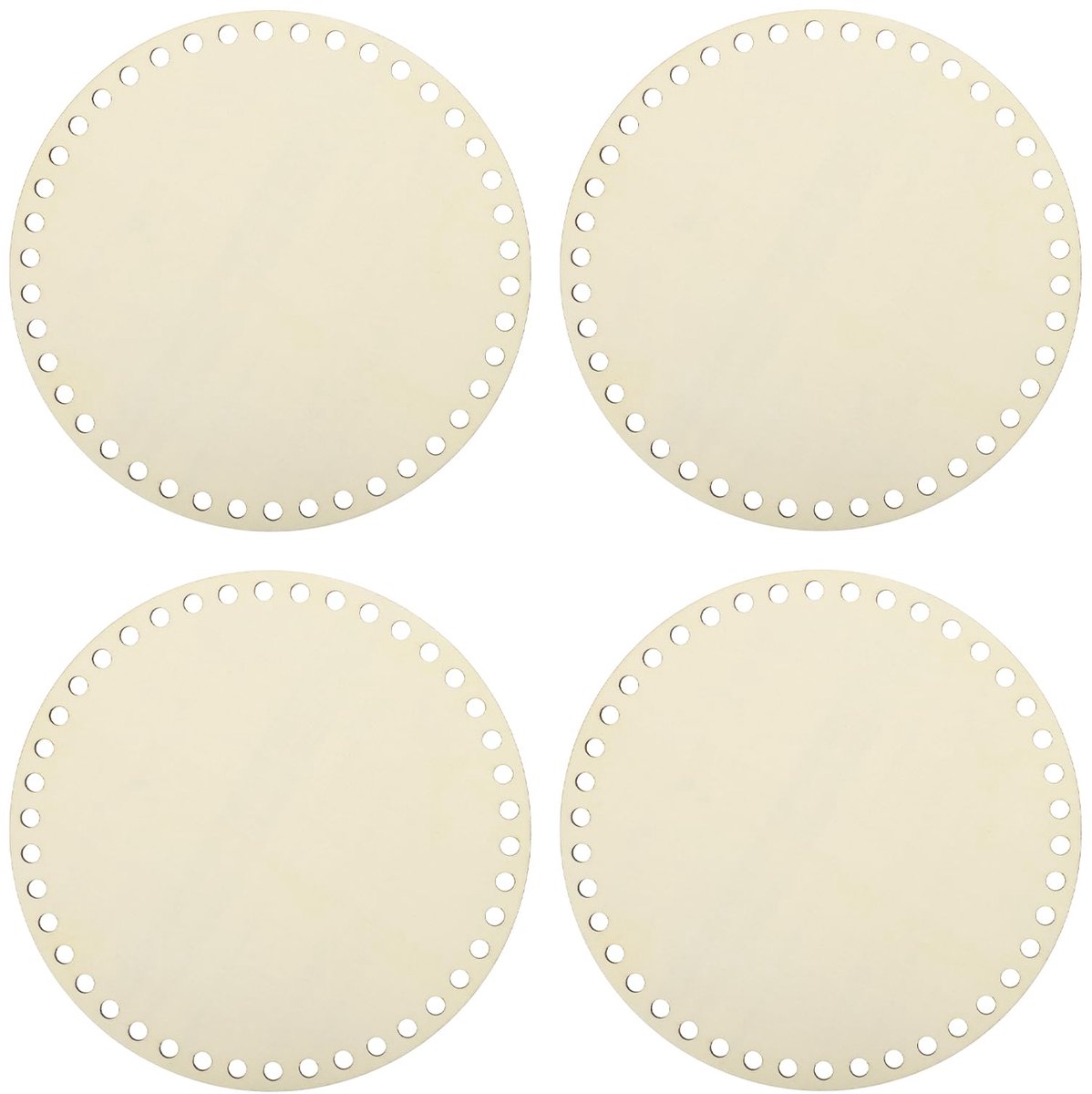 Mandbodem, 6,89 inch ronde witte basis van natuurlijk hout, robuust, gehaakte mand voor doe-het-zelf handwerk, weven, benodigdheden voor het maken van manden, woondecoratie
