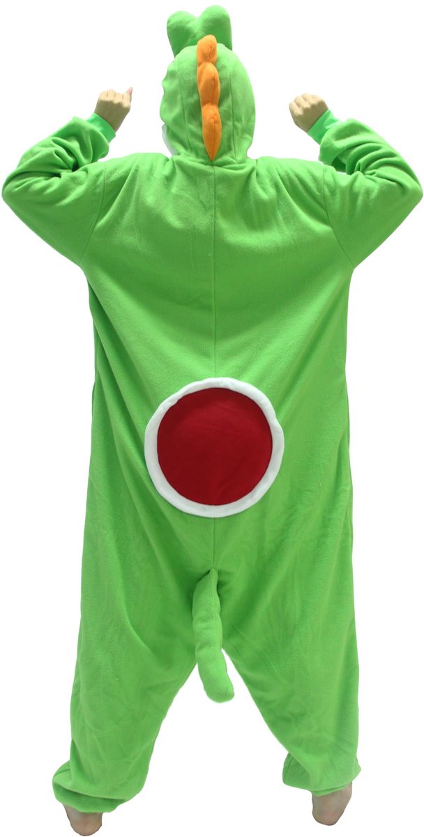 Groene Yoshi unisex pyjama van fleece voor volwassenen zachte dieren onesie voor dames en heren warme nachtkleding huispak cosplay kostuum Halloween loungewear — afbeelding 3