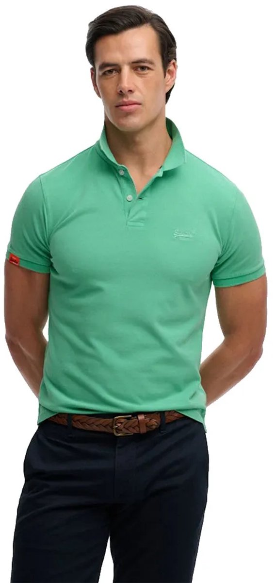 Superdry Vint Destroy Korte Mouw Poloshirt M Man Groen