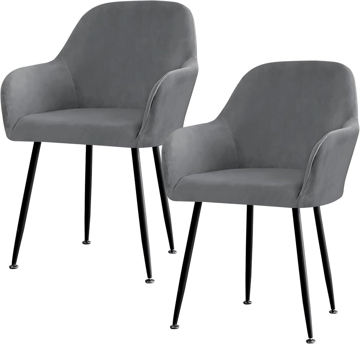 Elastische stoelhoezen, 2 stuks, wasbaar, afneembaar, fluweel, stoelhoezen met rugleuning, voor eetkamerstoelen, make-uptafelstoel
