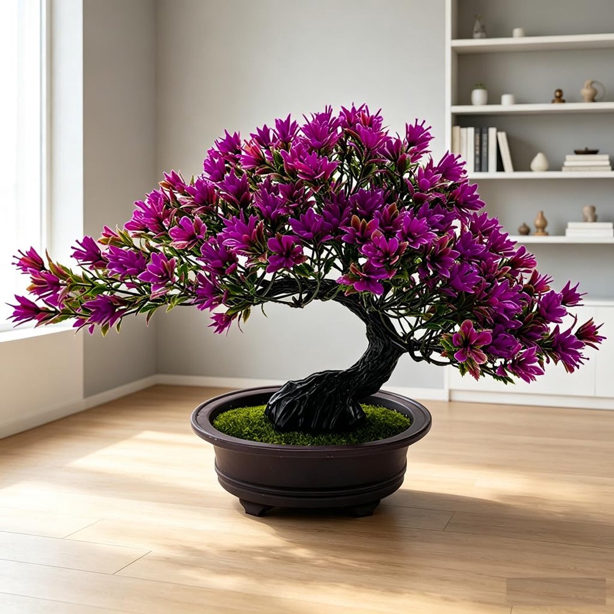 Kunstplanten Bonsai Boom - Decoratieve Kunstbomen Inpot Realistische Kunstmatige Japanse Pine Bonsai Juniper Mini Planten voor Woondecoratie/Kantoor/Slaapkamer/Desktop Display Decor