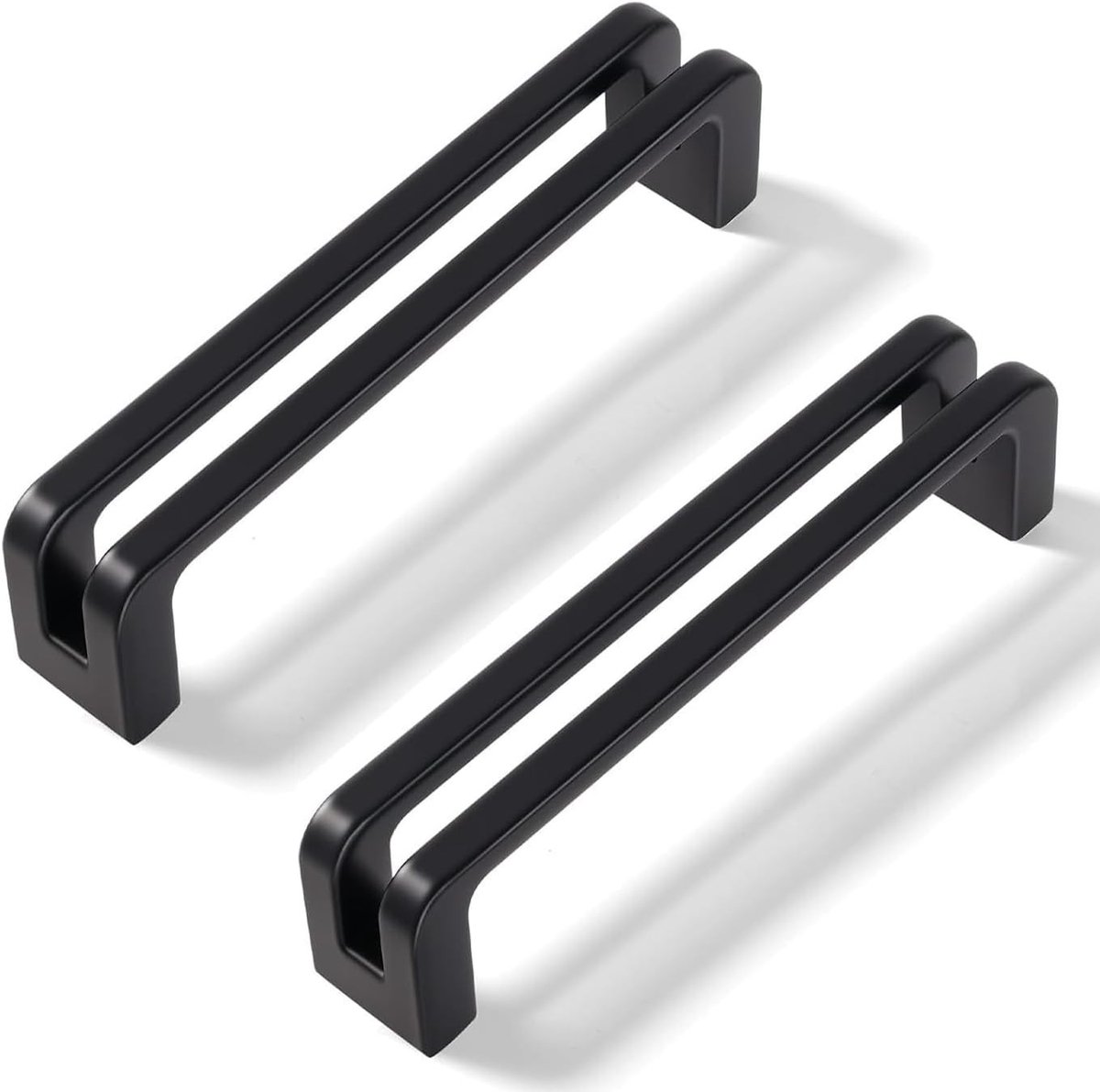 6 Stuks Zwarte Kastgrepen 128mm Gatafstand - Vintage Ladespul van Zinklegering voor Keuken en Meubels