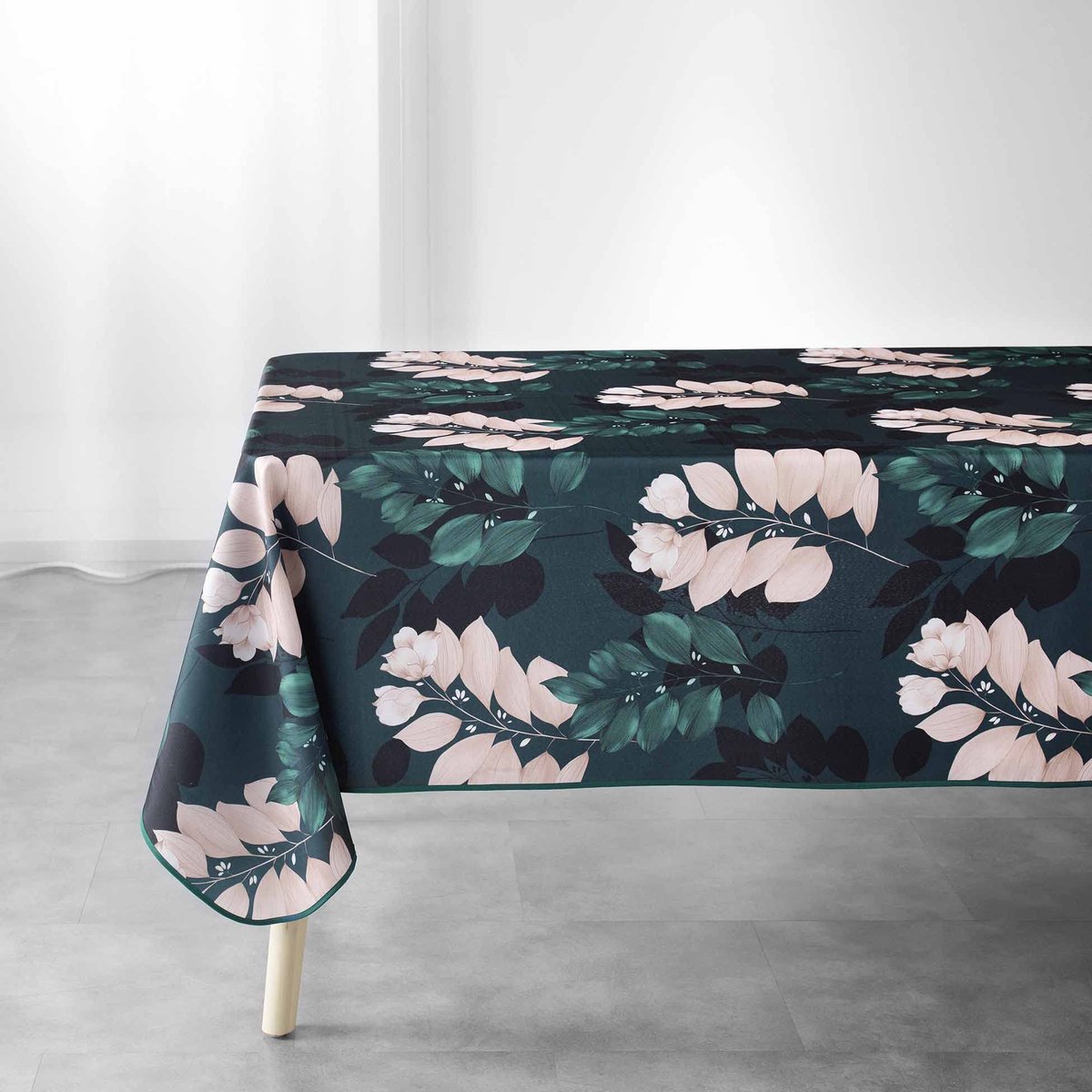 douceur d'intérieur, Tafelkleed, rechthoekig, 150 x 240 cm, smaragd, polyester, bedrukt Belline