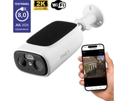 Finex Solar Camera – 2K Ultra HD – Geen abonnement - Solar Camera Met Nachtzicht – Buitencamera – Bewakingscamera voor B