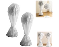 2 stuks Stofkappen - Waterdichte ventilatorkap - Stofwerende ventilatorkap - Ventilator niet inbegrepen - Ronde ventilatorkap - Volledig omsloten - Herbruikbaar - Voor vloerventilatoren, tafelventilatoren, industriële ventilatoren (60*145 cm - Wit)