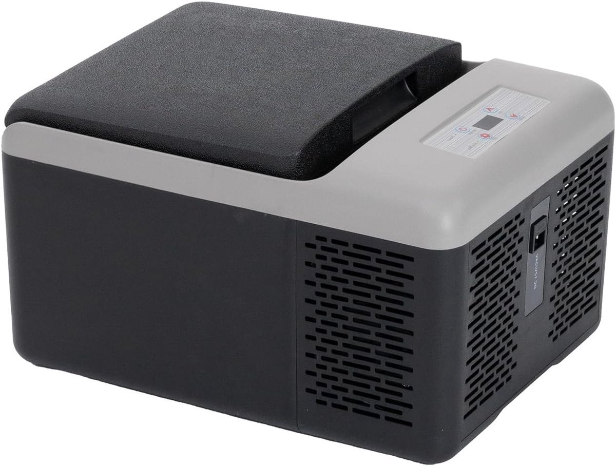 Draagbare Mini Koelkast 9L met Compressor - 12V/24V Autokoelkast en 230V Koelbox voor Camping, Auto, Thuis en Reizen - Elektrische Koeler en Vriezer van -20°C tot 20°C - Zwart