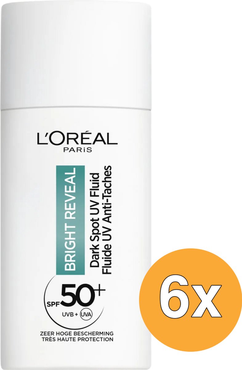 6x L'Oréal Paris Bright Reneal Fluid Niacinamide SPF 50 (50 ml)