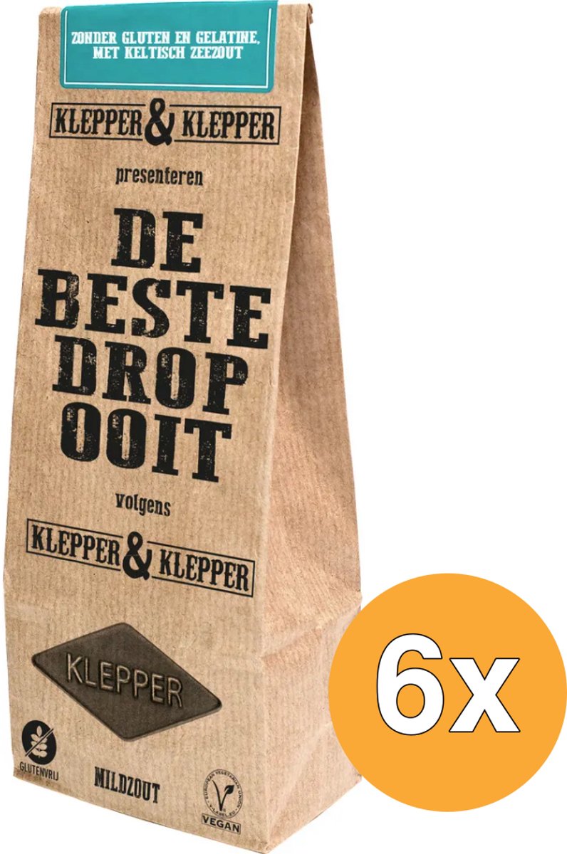 6x Klepper&Klepper De Beste Drop Ooit Mildzout (200 gr)