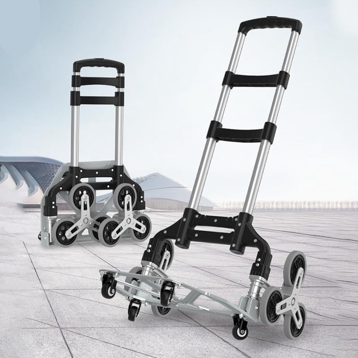 Dailygoods - Inklapbare Trappenklimmer Steekwagen met 360 Graden Wielen - Tot 100 kg