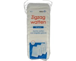 Watten Zig Zag - 100gr - Extra zacht - Gemaakt van 100% gebleekt katoen