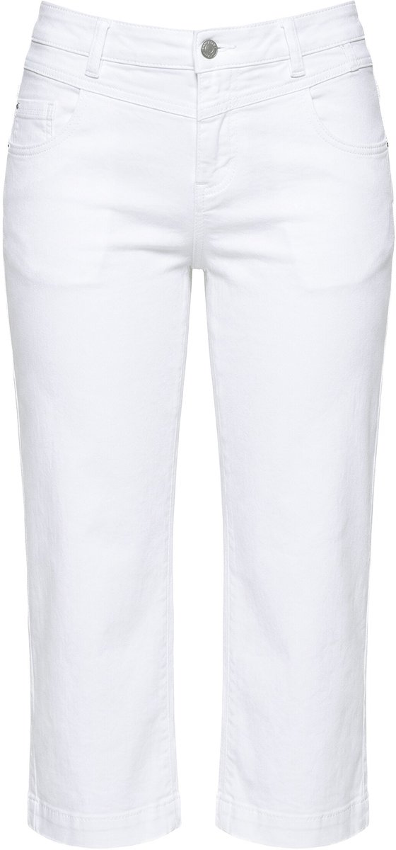Laurasøn - Dames - Denim culotte wijde pijpen 5 zakken - Sneeuwwit - Maat 52