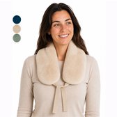 Ølav North – Warmtekussen met Nordic Fur hoes - Incl. Geschenkverpakking - OEKO-TEX® - Pittenzak magnetron & vriezer - Lang Pittenkussen 65 x 15 cm - Sand Beige - Cadeau voor haar, vrouw, vriendin