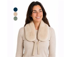 Ølav North – Warmtekussen met Nordic Fur hoes - Incl. Geschenkverpakking - OEKO-TEX® - Pittenzak magnetron & vriezer - Lang Pittenkussen 65 x 15 cm - Sand Beige - Cadeau voor haar, vrouw, vriendin
