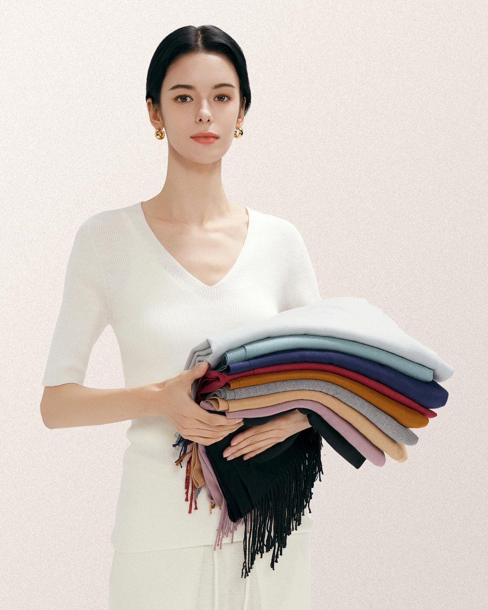 Sjaal Dames Lente met Katoen, 40+ Kleuren Effen & Geruite Pashmina xl Sjaals Stola