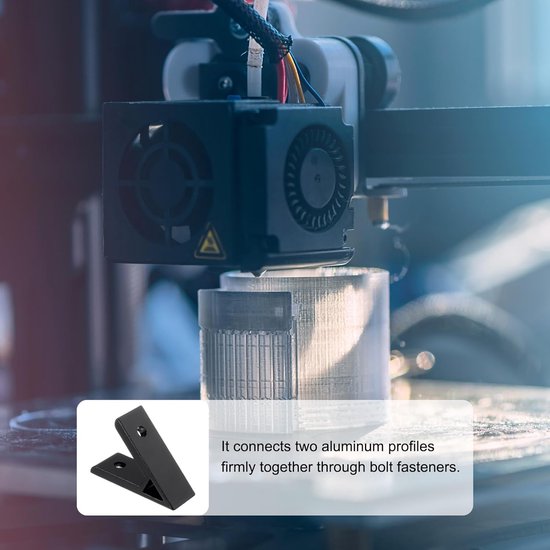 Hoekbeugels van 45 graden, 4 stuks, 5,99 x 2,21 cm, aluminium extrusieprofiel accessoires, hoekbeugel-verbindingsconnectoren voor 3030-serie (zwart) — afbeelding 3
