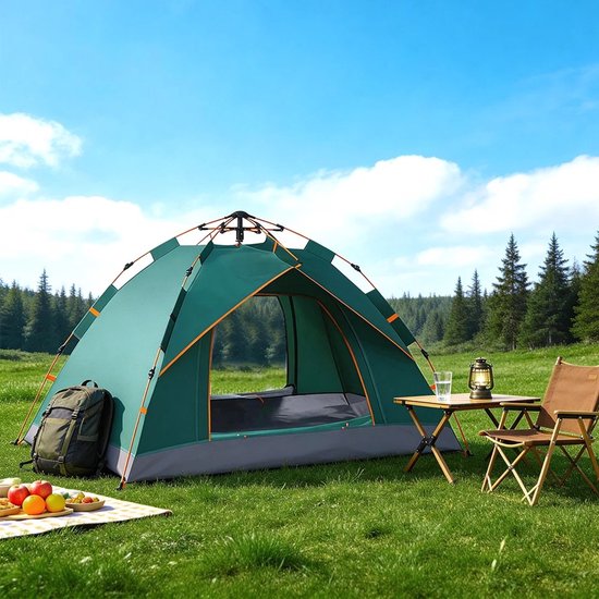 NordHaus Automatische 2-Persoons Tent - Pop-up Kampeertent - Snelopzettent - Hydraulisch Openingssysteem - Lichtgroen 200 x 150 x 110 cm — afbeelding 2