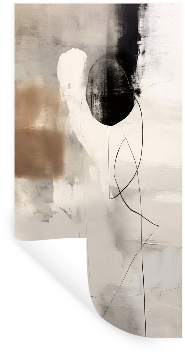 Muurstickers - Sticker Folie - Abstracte kunst - Grijs - Industrieel - 60x120 cm - Plakfol