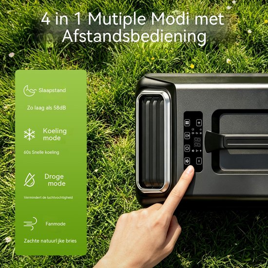 Mobiele Airco - Airconditioner Met Afvoerslang - Koelen En Ontvochtigen - Timer 0,5-24 Uur - 7000 BTU – Kamer En Kantoor – 54,3x31,5x36,3cm – Zwart
