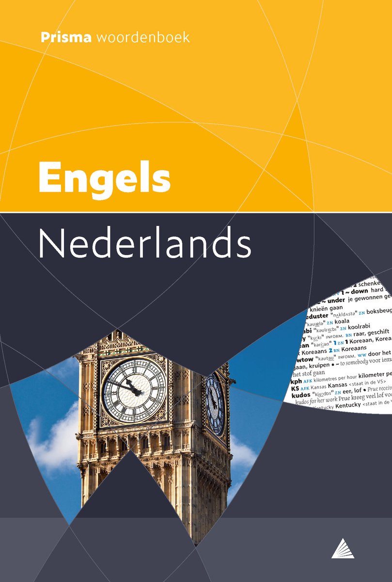 Prisma woordenboek Engels Nederlands met een foto van de Big Ben in Londen.
