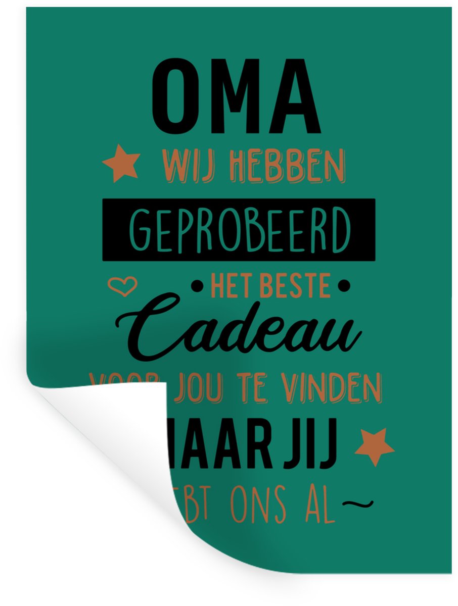 Muurstickers - Sticker Folie - Moederdag - Oma - Hartje - 30x40 cm - Plakfolie - Muurstick
