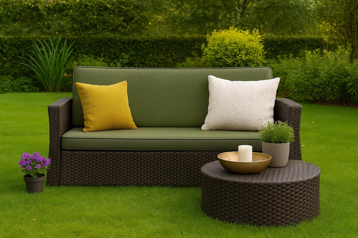 Bankkussen, zitkussen voor tuinbank polyrotan, comfortabel zitkussen voor tuinbanken, ideale tuinbank, kussen voor schommelbank, groen, 170 x 50 x 50 cm
