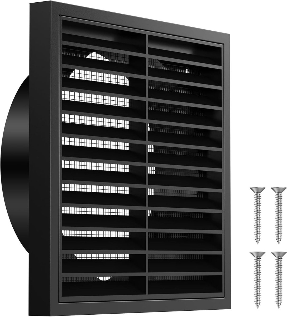 Ventilatierooster 150 mm Rechthoekig met Ingebouwde Insectenbescherming voor Badkamer, Gar