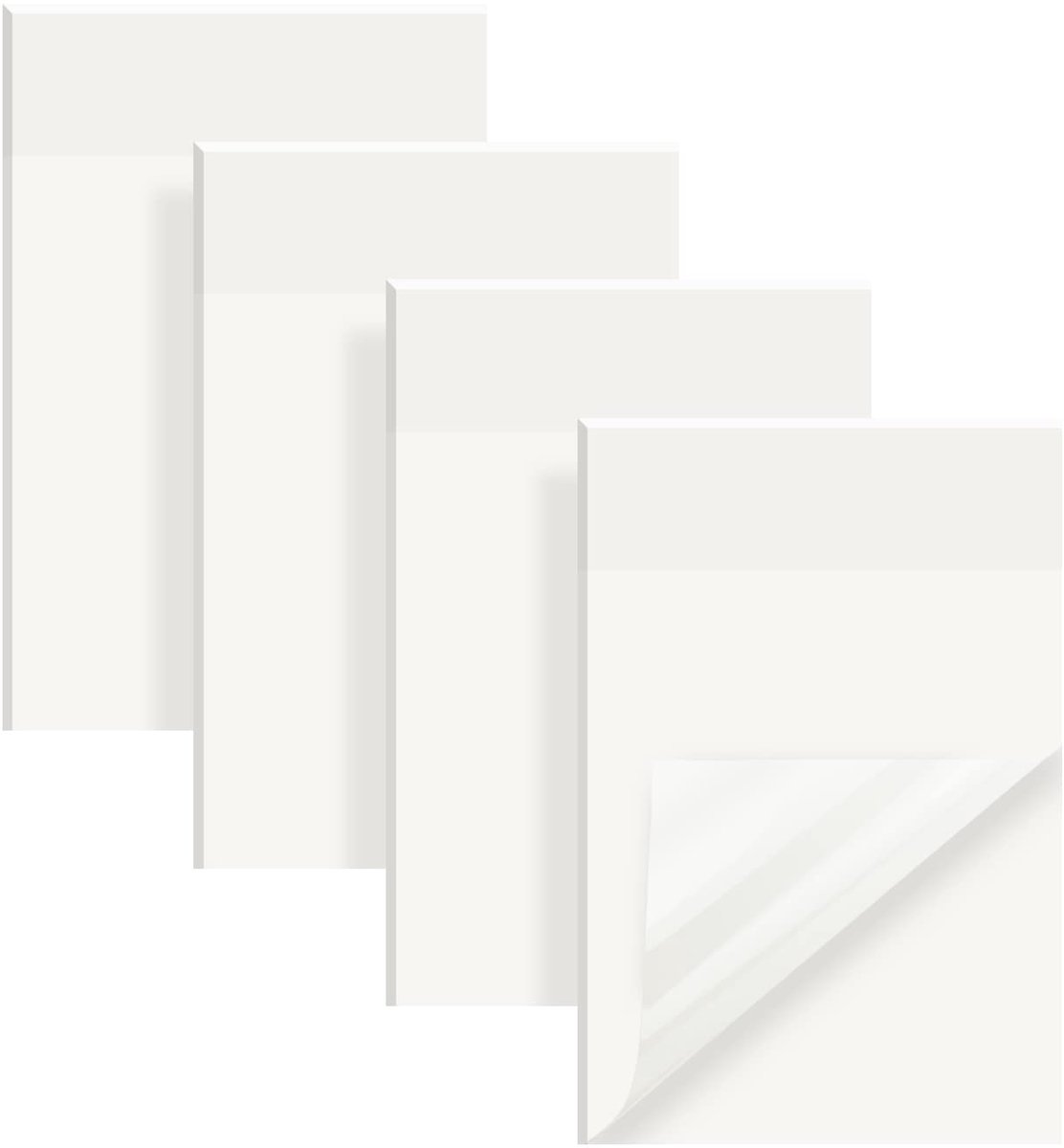 Vicloon Transparante Sticky Notes 75 * 50mm, 200Pcs Self-Stick Note Pads Clear Sticky Tabs Post it Notes Herinnering Notes voor Leren, School, Thuis en Kantoor
