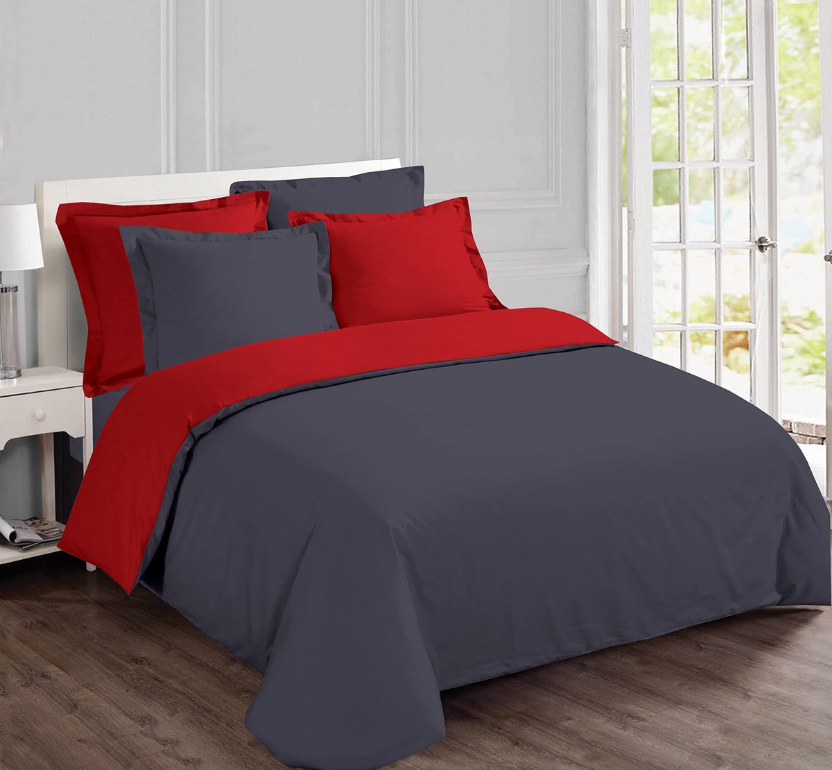 Beddengoedset Vision, dekbedovertrek van 200 x 200 cm met 2 kussenslopen van 65 x 65 cm - 100% katoen