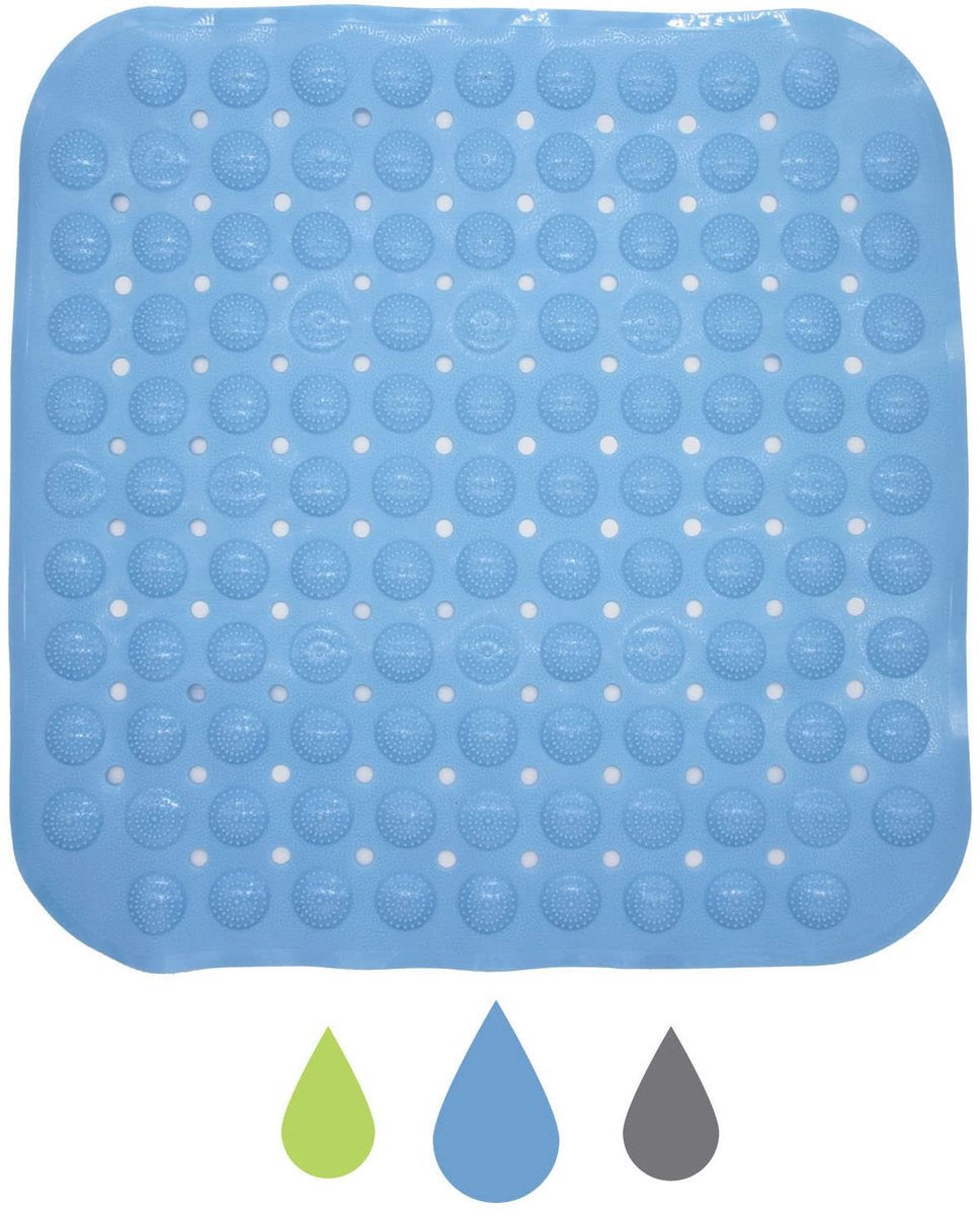 Badmat, Douchematten voor Binnendouche, Badmatten met Zuignappen, Douchemat Antislip, Badmatten voor Badkamer Antislip, Douchecabine Vloeren, Bad en Badkamer (47x47 cm, Blue)