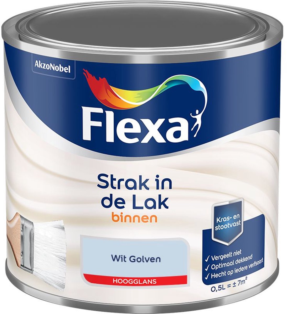 Flexa - Strak In De Lak Binnenlak Hoogglans - Wit Golven - Mengverf - 500 Ml