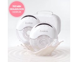 Zookie® Luna Pro – Elektrische Borstkolf – Handsfree Borstkolf – Dubbele Draadloze Borstkolf – BPA-Vrij – Incl. Reistas & Borstschildverkleiners – Wit