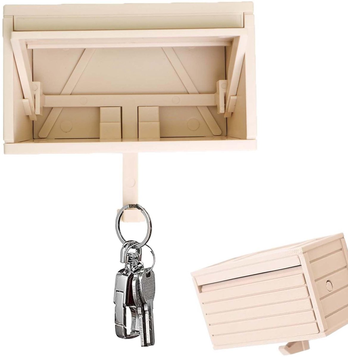 Dailygoods - Car Garage Key Holder with Opening Door, FORMVERSITY Sleutelhouder voor muur sleutelhaken, wandgemonteerde sleutelhouder voor hal, zelfklevend sleutelrek