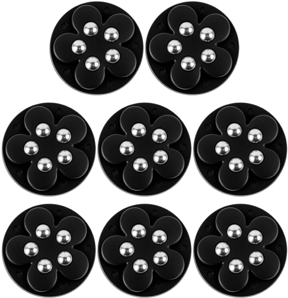 zware belasting, 150 kg, 8 stuks, platte 360° kogelwielen, zelfklevend met rem, 5 stalen kogels voor meubels/keukenapparaten (koffiezetapparaat), mini-lijmrollen, draagbaar