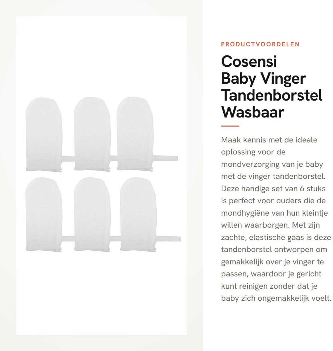 Dailygoods- Vingerschoon Set van 6 Stuks - Wasbaar/Katoen - Hygiëne - Duurzaam - Hoge Elasticiteit - Geschikt voor Alle Vingers - Mondhygiëne